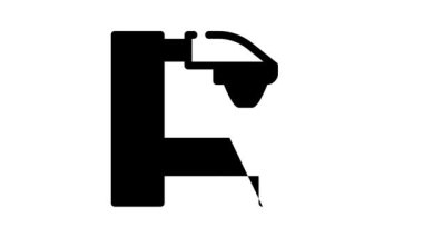 Radyasyon terapisi makinesi siyah simge canlandırması