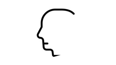 Koklear implant siyah simge canlandırması