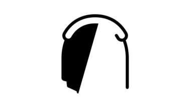 işitme ekipmanları siyah simge canlandırması