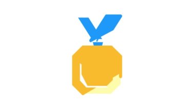 Altın madalya renk ikonu canlandırması