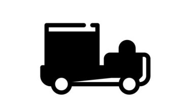 otomatik taşıma aracı siyah simge canlandırması