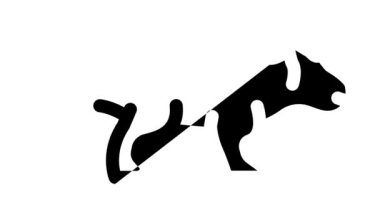 leptoceratops dinozor siyah simge animasyonu