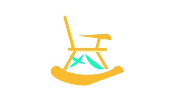 Rocking chair color icon animation — Stock Video