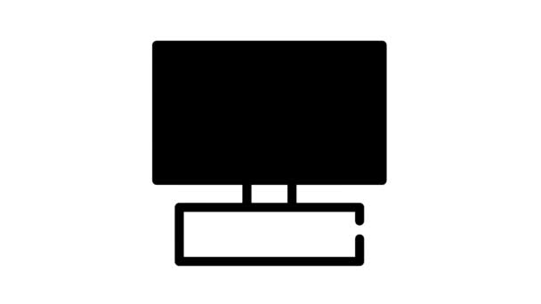 Ultraljudsutrustning svart ikon animation — Stockvideo