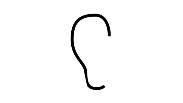 Cirugía del oído animación icono negro — Vídeos de Stock