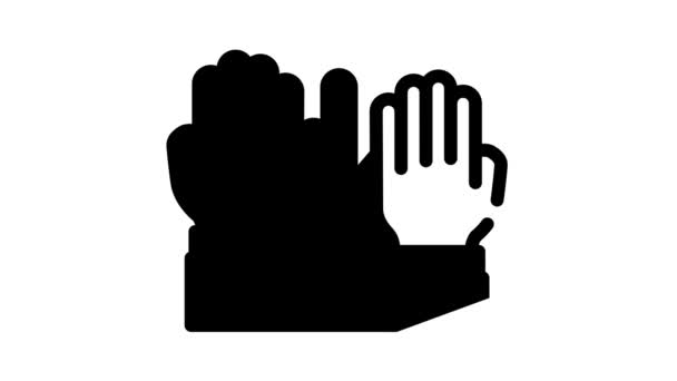 Hand rösta svart ikon animation — Stockvideo