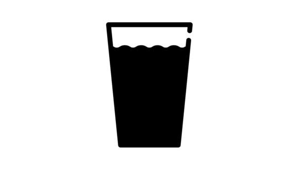Mandíbula falsa em vidro animação ícone preto — Vídeo de Stock