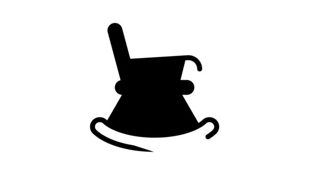 Houpací židle černá ikona animace — Stock video