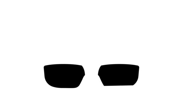 Brýle s pomůckou pro poslech animace ikon glyfu — Stock video