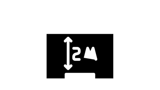 Mantener la animación del icono del glifo de distancia — Vídeo de stock