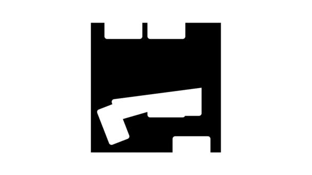 Domino gioco glyph icona animazione — Video Stock