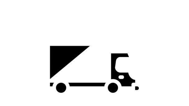 Nachrichten Auto LKW Glyphen-Ikone Animation — Stockvideo