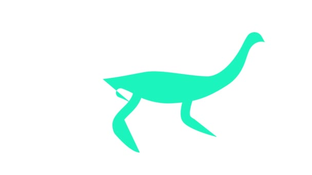Animación icono de color dinosaurio gallimimus — Vídeo de stock