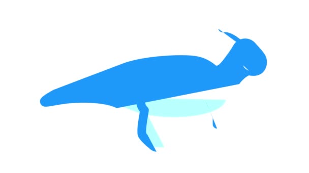 Parasaurolophus dinoszaurusz színes ikon animáció — Stock videók