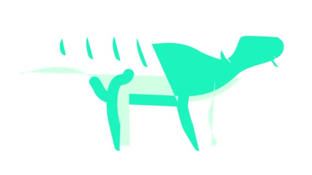 Aurora ceratops dinosaurio color icono animación — Vídeos de Stock