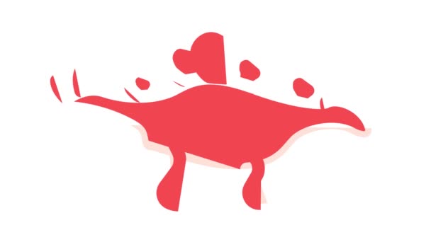 Wuerosaurus dinosaurie färg ikon animation — Stockvideo