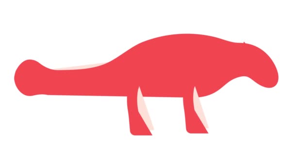 Ankylosaurus dinosaur color icon animation — Stock Video