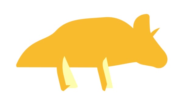 Arrhinoceratops恐龙颜色图标动画 — 图库视频影像