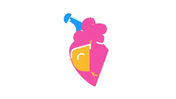Hjärta pacemaker färg ikon animation — Stockvideo