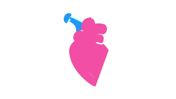 Kalp insan organı renk canlandırması — Stok video
