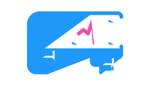 Coração cardiograma cor ícone animação — Vídeo de Stock