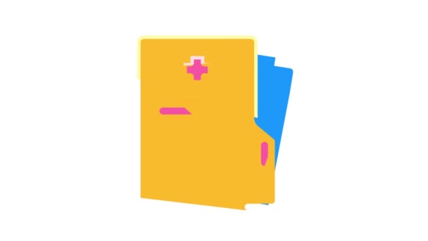 Tarjeta médica color icono animación — Vídeo de stock