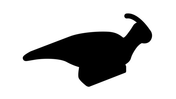 爬行动物恐龙黑色图标动画 — 图库视频影像