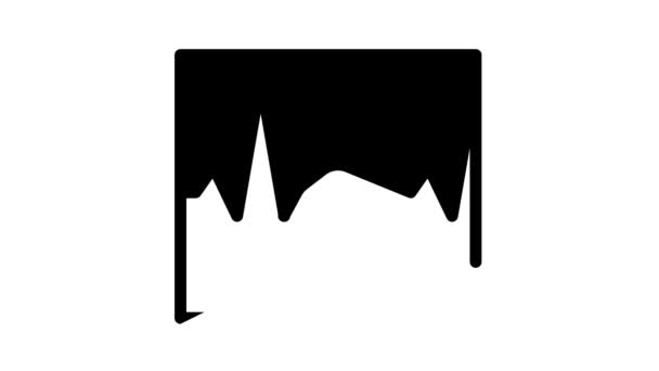 Diastole, analisis animasi ikon hitam sistal dan kardiogram — Stok Video