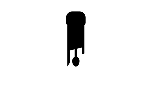 Feces container black icon animation — Stock Video