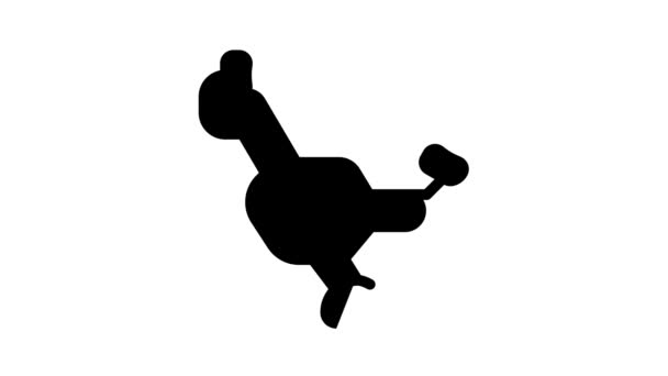 Cadeira ginecológica ícone preto animação — Vídeo de Stock