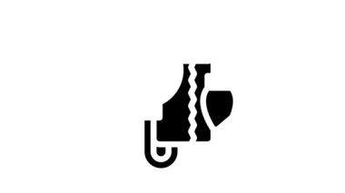 Kan basıncını ölçmek için tonometre glyph simge canlandırması