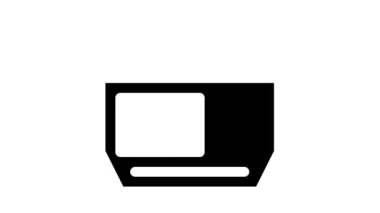 Defibrilatör tıbbi ekipman glyph simge animasyonu