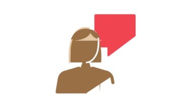 çevirmen kadın iş rengi canlandırması