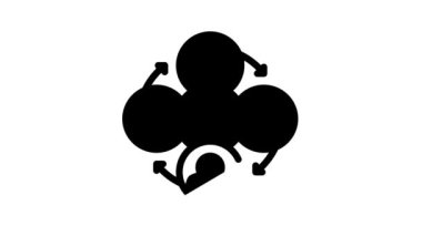 Takım çalışması meslektaşları siyah simge canlandırması