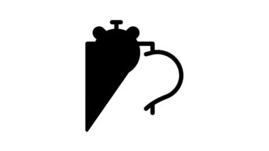 Kahve molası, dinlenme zamanı siyah simge canlandırması