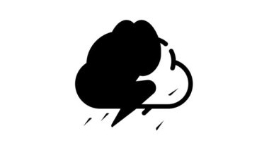 Beyin fırtınası eğitim siyah simge animasyonu