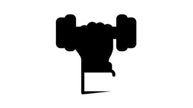 fiziksel aktivite siyah simge canlandırması