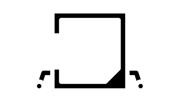 Micro chip glyph icona animazione — Video Stock