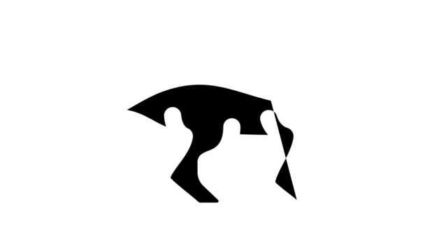 Gastonia dinoszaurusz glyph ikon animáció — Stock videók