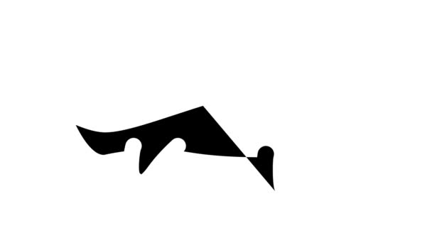 Animace ikon ichtyosaurus dinosaurus glyph — Stock video