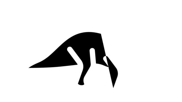 Animación icono del glifo dinosaurio stegosaurus — Vídeos de Stock
