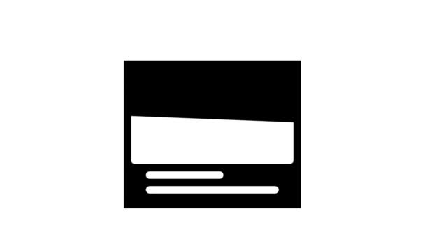 Ricerca lavoro sito web glyph icona animazione — Video Stock
