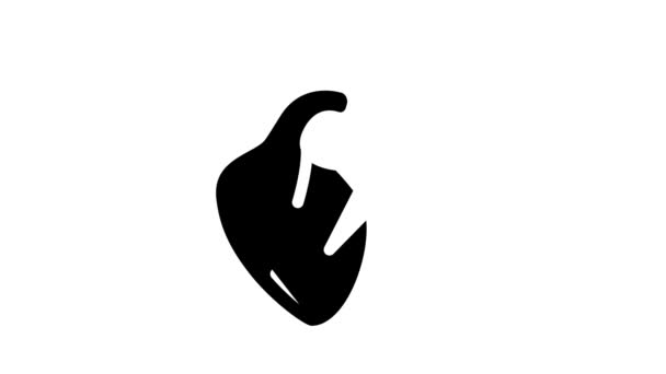 Hartinfarct glyph pictogram animatie — Stockvideo