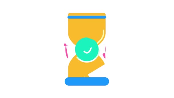 Ovretime Arbeit Farb-Icon Animation — Stockvideo