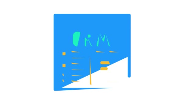 Animación icono de color del sistema crm — Vídeo de stock