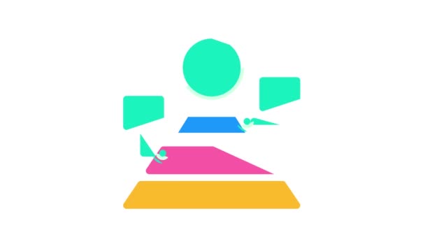 Maslow piramide kleur pictogram animatie — Stockvideo