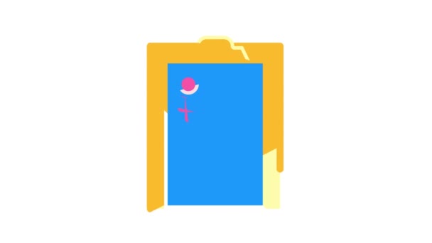Kolorowa ikona karty medycznej animacja — Wideo stockowe
