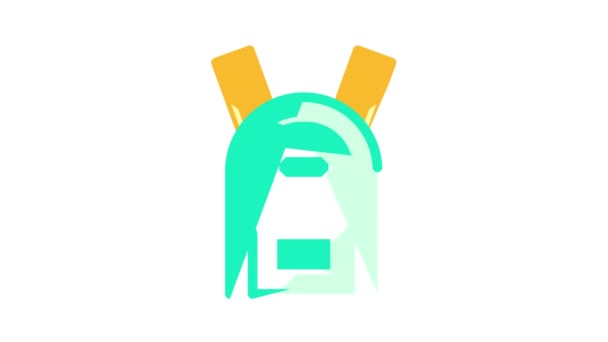 Szkolny plecak animacja kolor ikona — Wideo stockowe