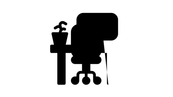 Lege werkplek zwart pictogram animatie — Stockvideo