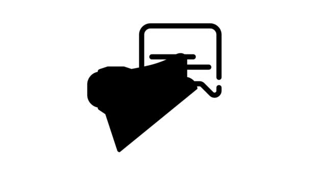 Advert loudspeaker black icon animation — Stock Video